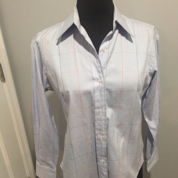 Collared Shirt Blue Striped Black Red Size Small - Picture 1 of 7